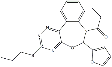 6-(2-furyl)-7-propionyl-6,7-dihydro[1,2,4]triazino[5,6-d][3,1]benzoxazepin-3-yl propyl sulfide