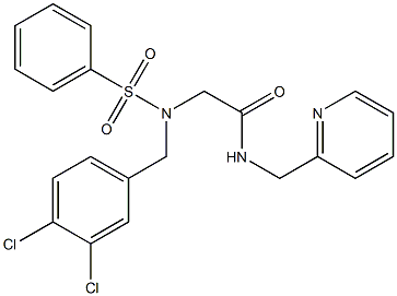 2-[(3,4-dichlorobenzyl)(phenylsulfonyl)amino]-N-(2-pyridinylmethyl)acetamide Structure