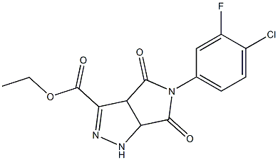 ethyl 5-(4-chloro-3-fluorophenyl)-4,6-dioxo-1,3a,4,5,6,6a-hexahydropyrrolo[3,4-c]pyrazole-3-carboxylate Struktur