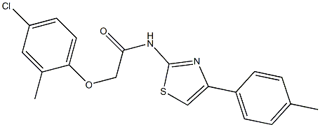 2-(4-chloro-2-methylphenoxy)-N-[4-(4-methylphenyl)-1,3-thiazol-2-yl]acetamide Structure