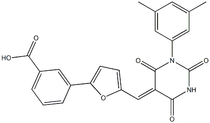 3-{5-[(1-(3,5-dimethylphenyl)-2,4,6-trioxotetrahydro-5(2H)-pyrimidinylidene)methyl]-2-furyl}benzoic acid