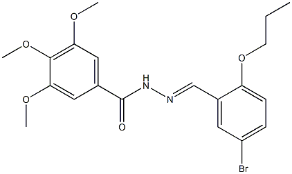 N'-(5-bromo-2-propoxybenzylidene)-3,4,5-trimethoxybenzohydrazide 化学構造式