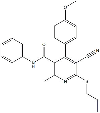 5-cyano-4-(4-methoxyphenyl)-2-methyl-N-phenyl-6-(propylsulfanyl)nicotinamide