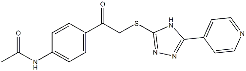 N-[4-(2-{[5-(4-pyridinyl)-4H-1,2,4-triazol-3-yl]sulfanyl}acetyl)phenyl]acetamide 化学構造式