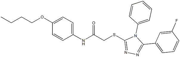 N-(4-butoxyphenyl)-2-{[5-(3-fluorophenyl)-4-phenyl-4H-1,2,4-triazol-3-yl]sulfanyl}acetamide Structure