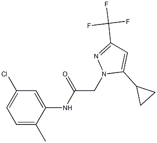 N-(5-chloro-2-methylphenyl)-2-[5-cyclopropyl-3-(trifluoromethyl)-1H-pyrazol-1-yl]acetamide,,结构式