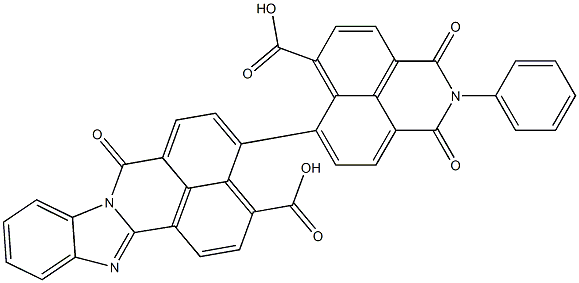 4-(7-carboxy-1,3-dioxo-2-phenyl-2,3-dihydro-1H-benzo[de]isoquinolin-6-yl)-7-oxo-7H-benzimidazo[2,1-a]benzo[de]isoquinoline-3-carboxylic acid Struktur