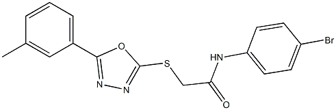 N-(4-bromophenyl)-2-{[5-(3-methylphenyl)-1,3,4-oxadiazol-2-yl]sulfanyl}acetamide,,结构式