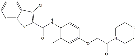 3-chloro-N-{2,6-dimethyl-4-[2-(4-morpholinyl)-2-oxoethoxy]phenyl}-1-benzothiophene-2-carboxamide|