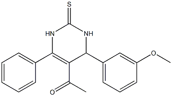 1-[4-(3-methoxyphenyl)-6-phenyl-2-thioxo-1,2,3,4-tetrahydropyrimidin-5-yl]ethanone Structure