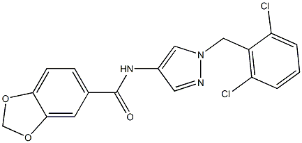 N-[1-(2,6-dichlorobenzyl)-1H-pyrazol-4-yl]-1,3-benzodioxole-5-carboxamide Struktur