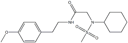 2-[cyclohexyl(methylsulfonyl)amino]-N-[2-(4-methoxyphenyl)ethyl]acetamide,,结构式