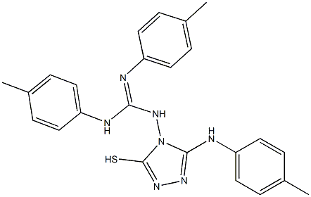 N,N''-bis(4-methylphenyl)-N'-[3-sulfanyl-5-(4-toluidino)-4H-1,2,4-triazol-4-yl]guanidine 结构式