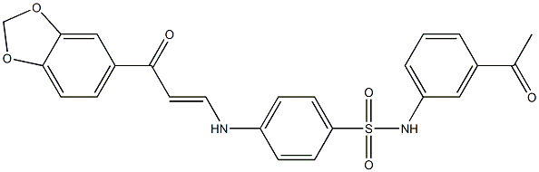 N-(3-acetylphenyl)-4-{[3-(1,3-benzodioxol-5-yl)-3-oxo-1-propenyl]amino}benzenesulfonamide Structure