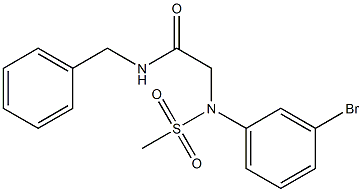 N-benzyl-2-[3-bromo(methylsulfonyl)anilino]acetamide Struktur