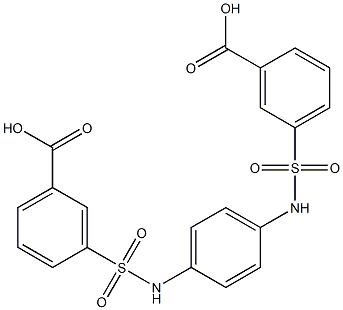 3-[(4-{[(3-carboxyphenyl)sulfonyl]amino}anilino)sulfonyl]benzoic acid 化学構造式