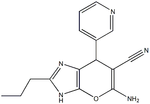 5-amino-2-propyl-7-(3-pyridinyl)-3,7-dihydropyrano[2,3-d]imidazole-6-carbonitrile Structure