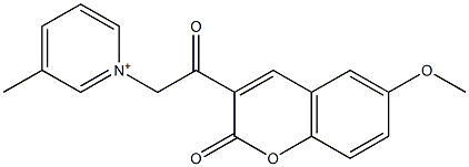 1-[2-(6-methoxy-2-oxo-2H-chromen-3-yl)-2-oxoethyl]-3-methylpyridinium,,结构式