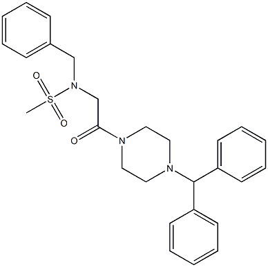 N-[2-(4-benzhydryl-1-piperazinyl)-2-oxoethyl]-N-benzylmethanesulfonamide Struktur