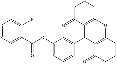  3-(1,8-dioxo-2,3,4,5,6,7,8,9-octahydro-1H-xanthen-9-yl)phenyl 2-fluorobenzoate