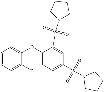 2,4-bis(1-pyrrolidinylsulfonyl)phenyl 2-chlorophenyl ether,,结构式