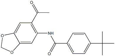 N-(6-acetyl-1,3-benzodioxol-5-yl)-4-tert-butylbenzamide,,结构式