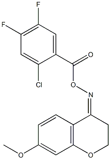 7-methoxy-2,3-dihydro-4H-chromen-4-one O-(2-chloro-4,5-difluorobenzoyl)oxime Structure