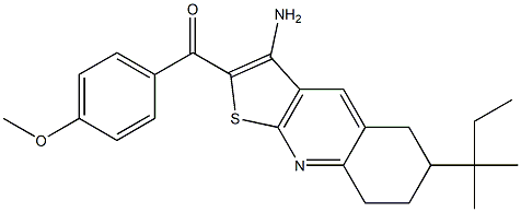 (3-amino-6-tert-pentyl-5,6,7,8-tetrahydrothieno[2,3-b]quinolin-2-yl)(4-methoxyphenyl)methanone 结构式