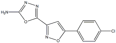 5-[5-(4-chlorophenyl)-3-isoxazolyl]-1,3,4-oxadiazol-2-ylamine,,结构式