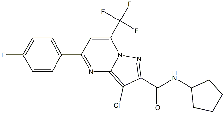 3-chloro-N-cyclopentyl-5-(4-fluorophenyl)-7-(trifluoromethyl)pyrazolo[1,5-a]pyrimidine-2-carboxamide