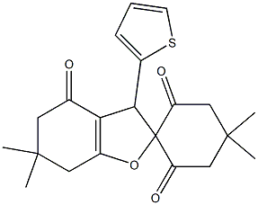 5',5',6,6-tetramethyl-3-(2-thienyl)-3,5,6,7-tetrahydrospiro[1-benzofuran-2,2'-cyclohexane]-1',3',4(2H)-trione 结构式