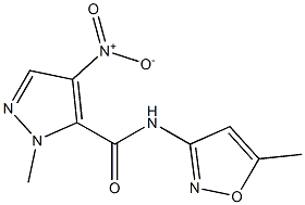 4-nitro-1-methyl-N-(5-methyl-3-isoxazolyl)-1H-pyrazole-5-carboxamide,,结构式