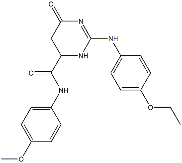 2-(4-ethoxyanilino)-N-(4-methoxyphenyl)-6-oxo-3,4,5,6-tetrahydro-4-pyrimidinecarboxamide 化学構造式