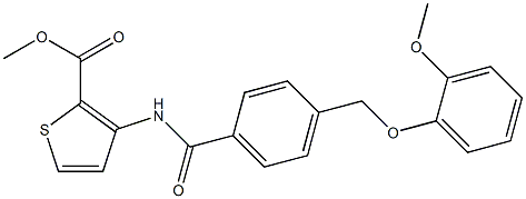 methyl 3-({4-[(2-methoxyphenoxy)methyl]benzoyl}amino)-2-thiophenecarboxylate Structure