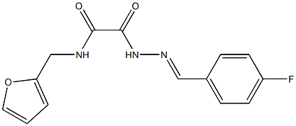 2-[2-(4-fluorobenzylidene)hydrazino]-N-(2-furylmethyl)-2-oxoacetamide 化学構造式