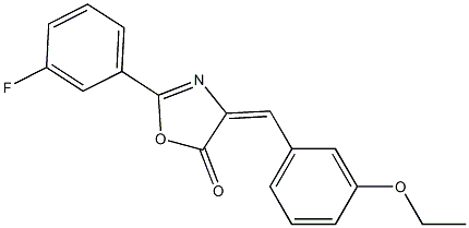 4-(3-ethoxybenzylidene)-2-(3-fluorophenyl)-1,3-oxazol-5(4H)-one 结构式