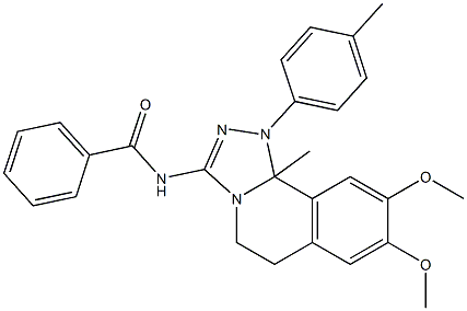 N-[8,9-dimethoxy-10b-methyl-1-(4-methylphenyl)-1,5,6,10b-tetrahydro[1,2,4]triazolo[3,4-a]isoquinolin-3-yl]benzamide 化学構造式