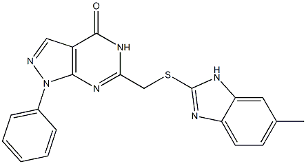6-{[(6-methyl-1H-benzimidazol-2-yl)sulfanyl]methyl}-1-phenyl-1,5-dihydro-4H-pyrazolo[3,4-d]pyrimidin-4-one