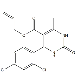 2-butenyl 4-(2,4-dichlorophenyl)-6-methyl-2-oxo-1,2,3,4-tetrahydro-5-pyrimidinecarboxylate 化学構造式