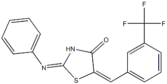 2-(phenylimino)-5-[3-(trifluoromethyl)benzylidene]-1,3-thiazolidin-4-one Struktur