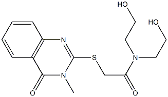 N,N-bis(2-hydroxyethyl)-2-[(3-methyl-4-oxo-3,4-dihydro-2-quinazolinyl)sulfanyl]acetamide Structure