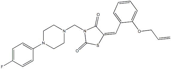 5-[2-(allyloxy)benzylidene]-3-{[4-(4-fluorophenyl)-1-piperazinyl]methyl}-1,3-thiazolidine-2,4-dione,,结构式