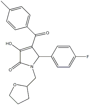 5-(4-fluorophenyl)-3-hydroxy-4-(4-methylbenzoyl)-1-(tetrahydrofuran-2-ylmethyl)-1,5-dihydro-2H-pyrrol-2-one Structure