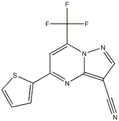 5-thien-2-yl-7-(trifluoromethyl)pyrazolo[1,5-a]pyrimidine-3-carbonitrile Struktur