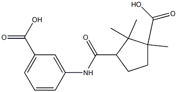 3-{[(3-carboxy-2,2,3-trimethylcyclopentyl)carbonyl]amino}benzoic acid 化学構造式