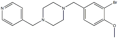 1-(3-bromo-4-methoxybenzyl)-4-(4-pyridinylmethyl)piperazine 化学構造式