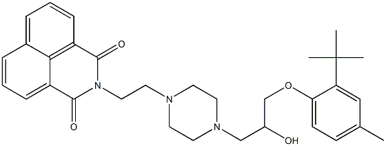 2-(2-{4-[3-(2-tert-butyl-4-methylphenoxy)-2-hydroxypropyl]-1-piperazinyl}ethyl)-1H-benzo[de]isoquinoline-1,3(2H)-dione,,结构式