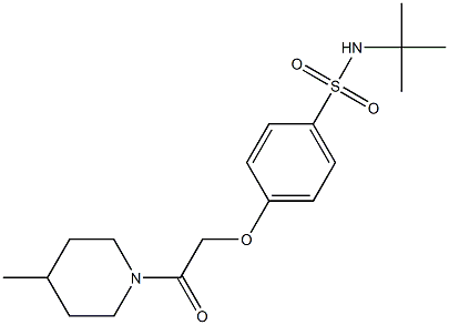 N-(tert-butyl)-4-[2-(4-methyl-1-piperidinyl)-2-oxoethoxy]benzenesulfonamide 化学構造式