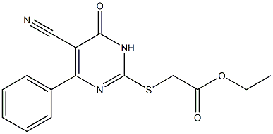 ethyl [(5-cyano-6-oxo-4-phenyl-1,6-dihydropyrimidin-2-yl)sulfanyl]acetate Structure