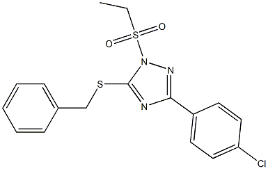 benzyl 3-(4-chlorophenyl)-1-(ethylsulfonyl)-1H-1,2,4-triazol-5-yl sulfide Struktur